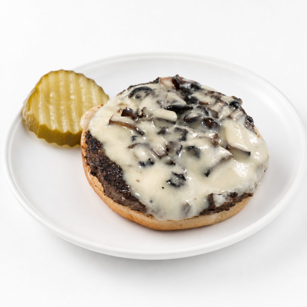 Mushroom Swiss Burger.