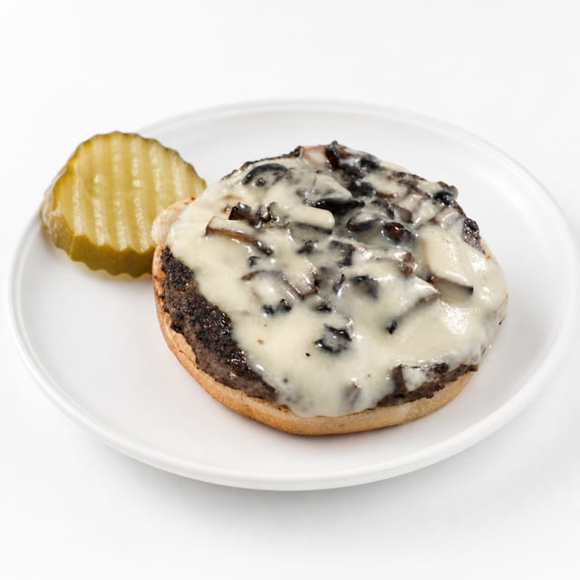 Mushroom Swiss Burger.